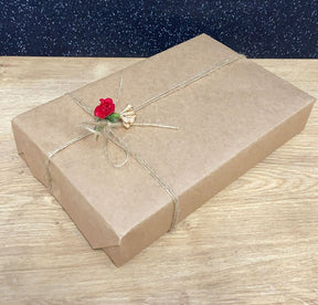 Gift wrapped with a blank card for personal messages