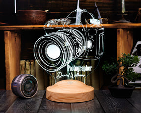 Photo camera LED lamp as a gift for photographers 3D illusion lamp 