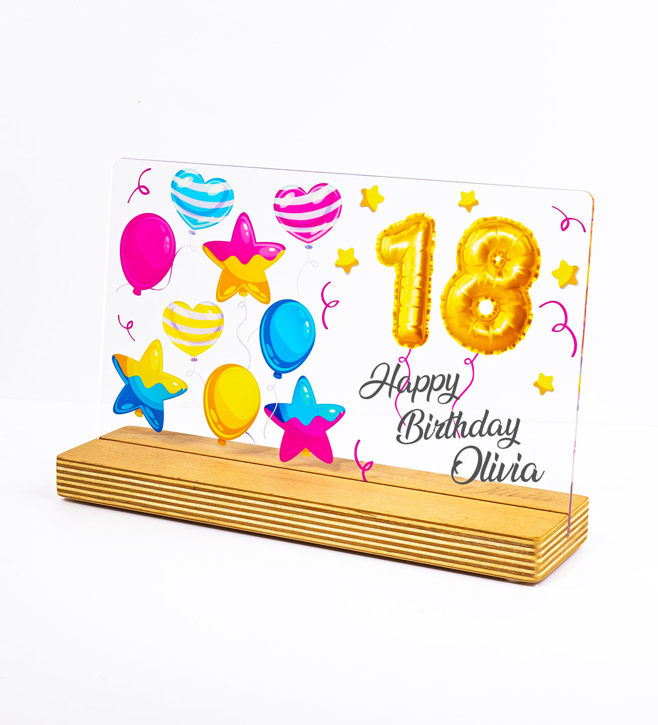 Personalized Birthday Gift with High Quality UV Print Wooden Standee &amp; Gift Box 