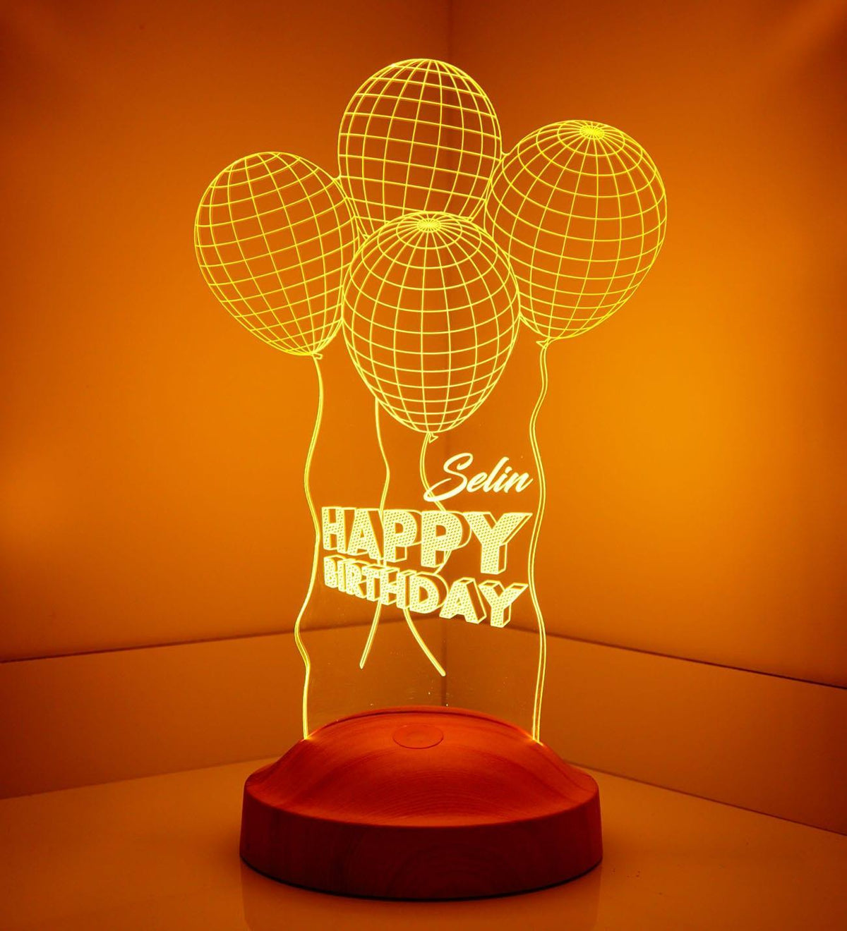 Happy Birthday Personalized lamp with text of your choice