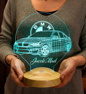 Car gift item LED lamp with engraving, gift idea for automobile fans