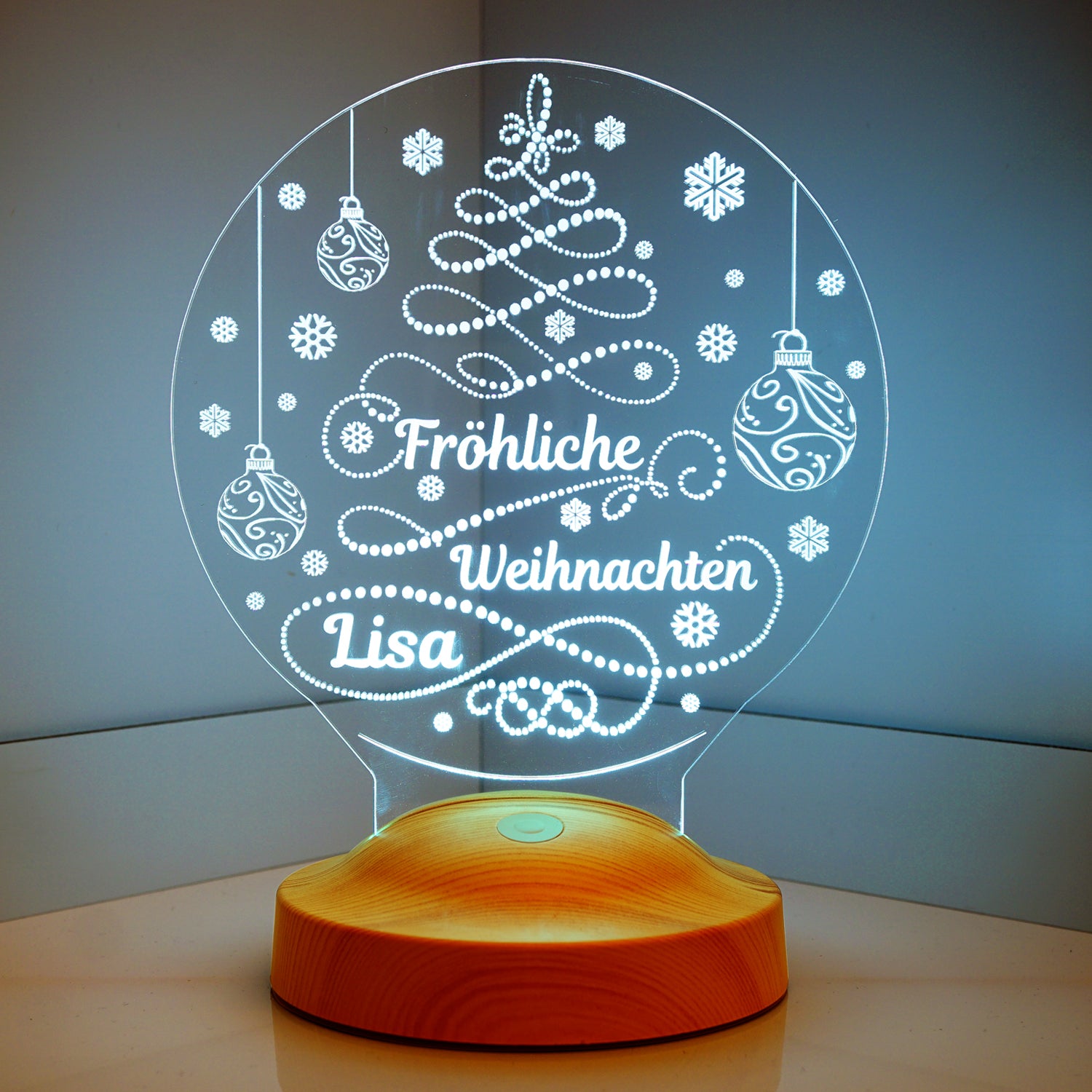 Christmas Tree Motif Personalized Lamp with Engraving
