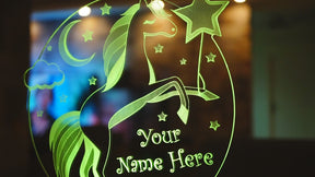 Unicorn Night Light Personalized Nursery Decor Gift for Little Girls, 1st Birthday Girls Gift