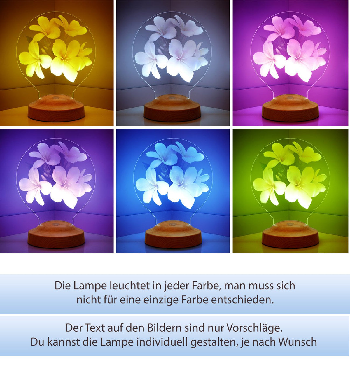 Plumeria Flowers Personalized Gifts Lamp with custom text