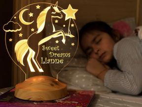 Unicorn Night Light Personalized Nursery Decor Gift for Little Girls, 1st Birthday Girls Gift