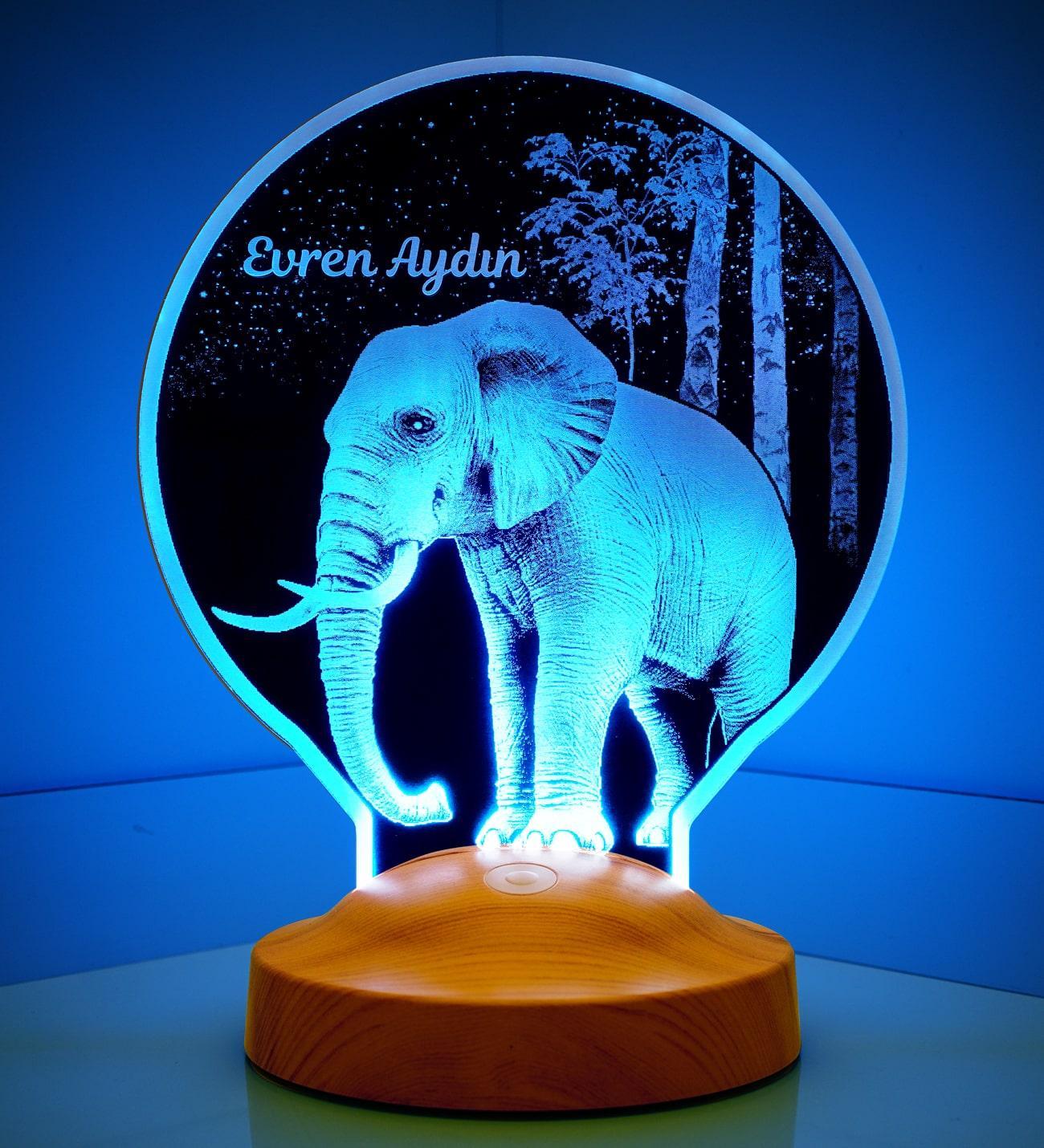 Elephant Personalized lamp with text of your choice