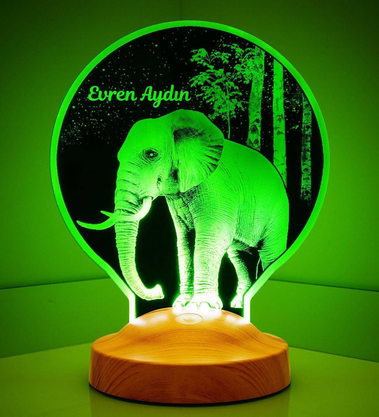 Elephant Personalized lamp with text of your choice