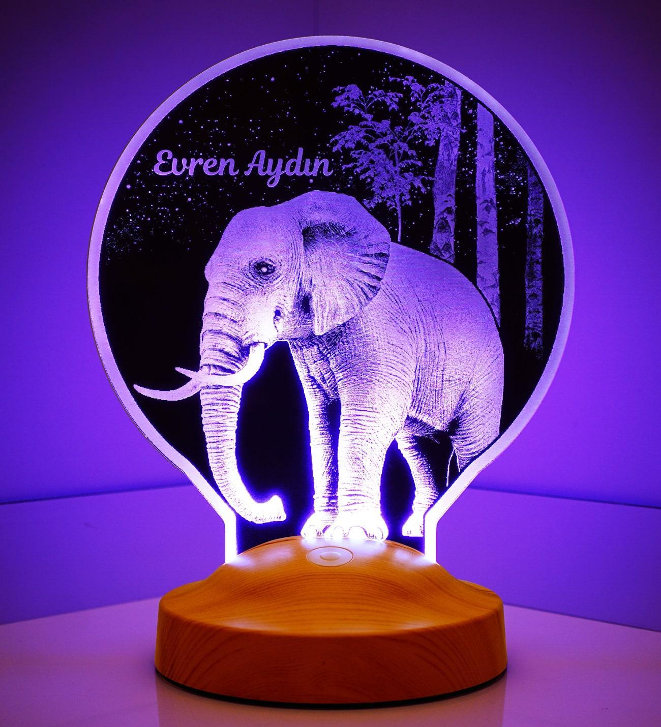 Elephant Personalized lamp with text of your choice