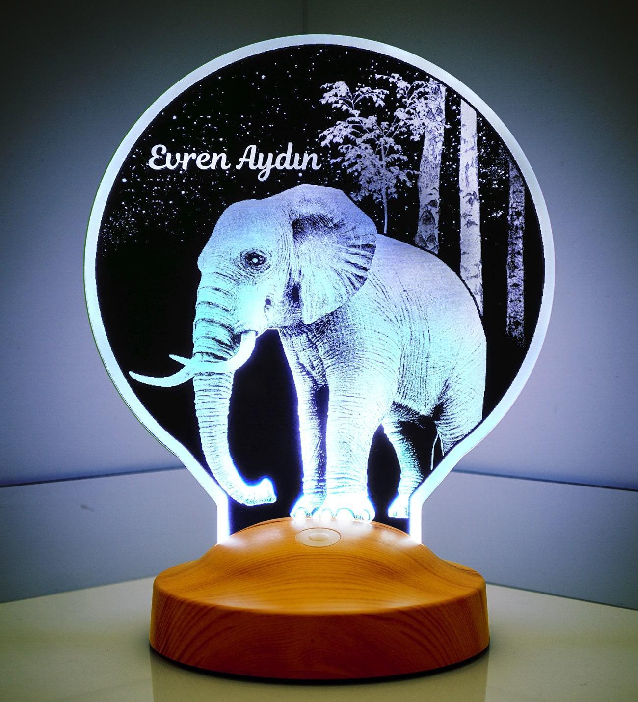 Elephant Personalized lamp with text of your choice