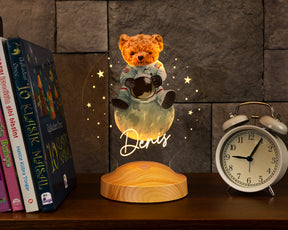 Teddy Bear Personalized Gifts 3D Lamp With Name UV Print Birthday Present