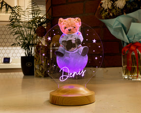 Teddy Bear Personalized Gifts 3D Lamp With Name UV Print Birthday Present