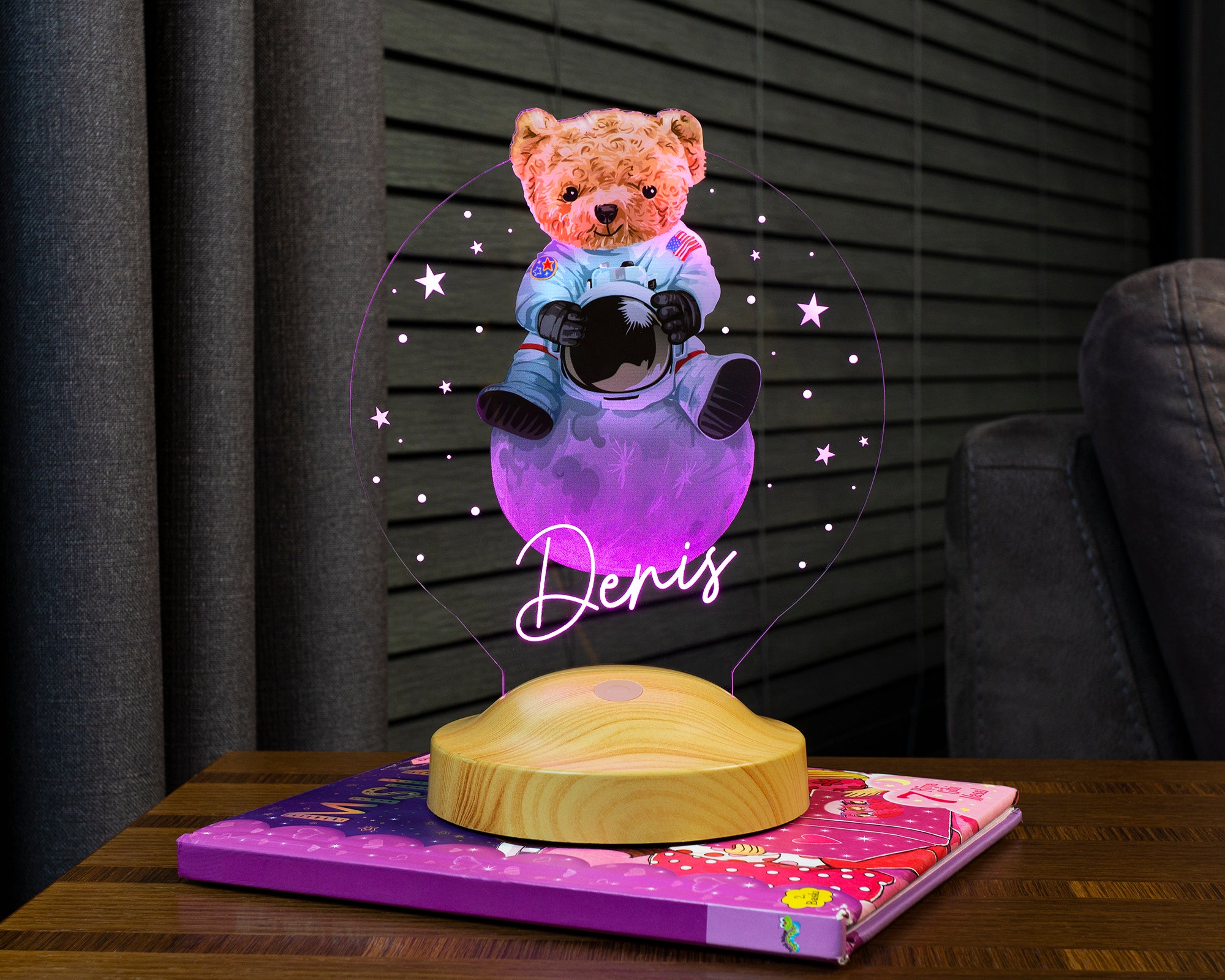 Teddy Bear Personalized Gifts 3D Lamp With Name UV Print Birthday Present