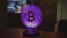 Bitcoin Lamp 3D Vision LED Night Light Gift for Birthday 