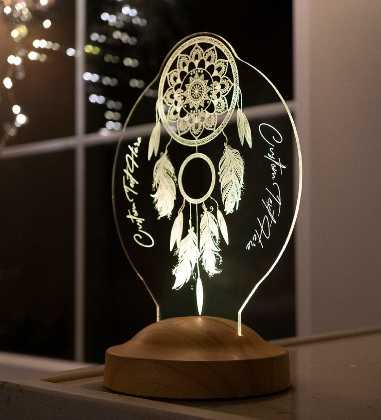DREAMCATCHER PERSONALIZED 3D LAMP WITH YOUR TEXT DREAMCATCHER 