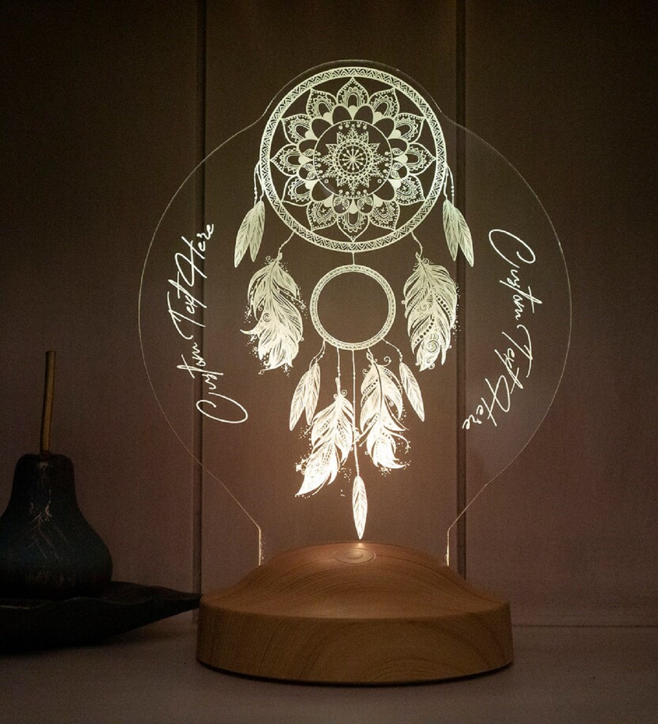 DREAMCATCHER PERSONALIZED 3D LAMP WITH YOUR TEXT DREAMCATCHER 