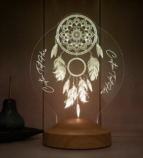 DREAMCATCHER PERSONALIZED 3D LAMP WITH YOUR TEXT DREAMCATCHER 