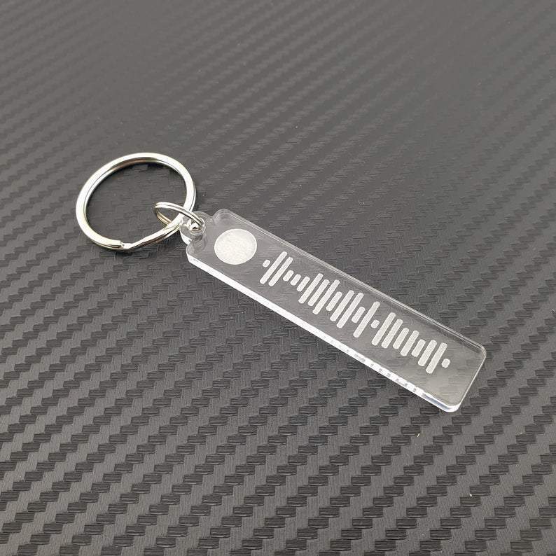 Personalized Song Code Playlist Keychain Key Ring Music Boyfriend Girlfriend Valentine's Day Music Love Birthday Wedding Christmas