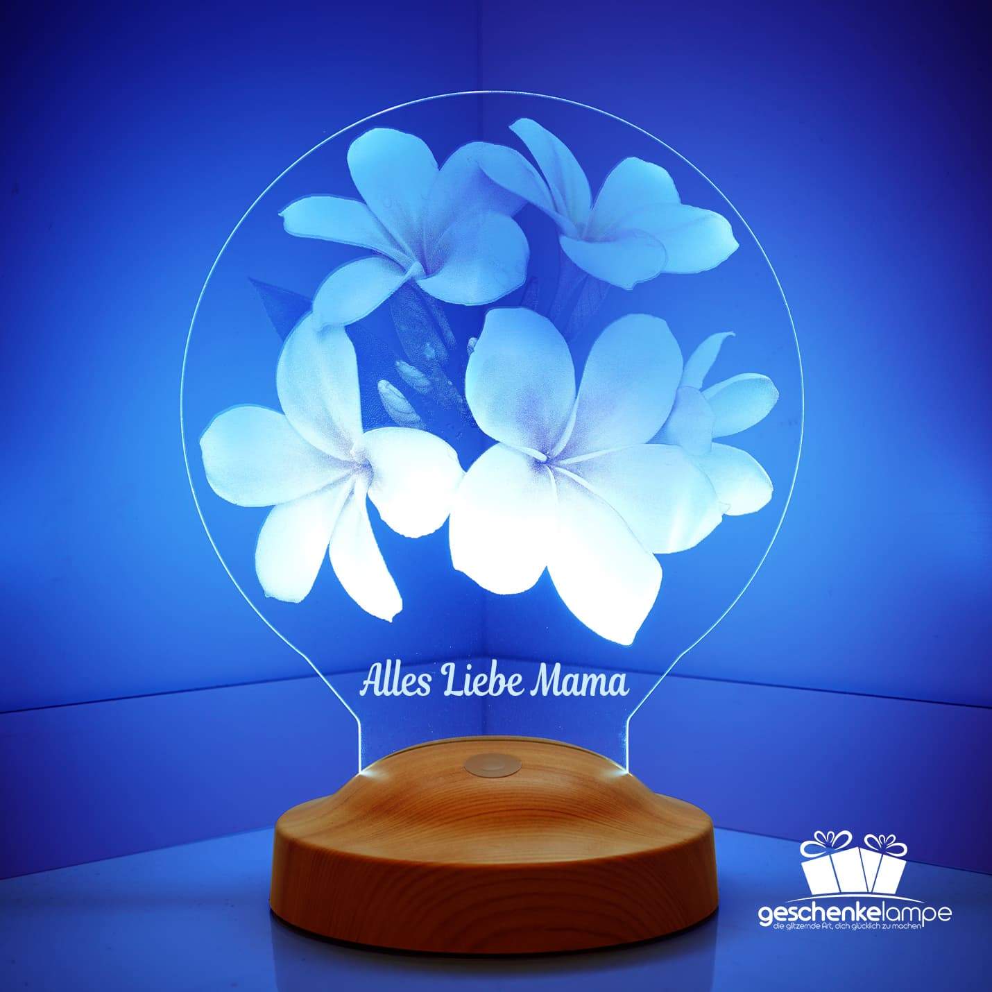 Plumeria Flowers Personalized Gifts Lamp with custom text