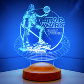 Darth Vader Star Wars lamp 3D Vision LED night light with custom text