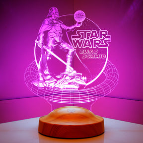 Darth Vader Star Wars lamp 3D Vision LED night light with custom text