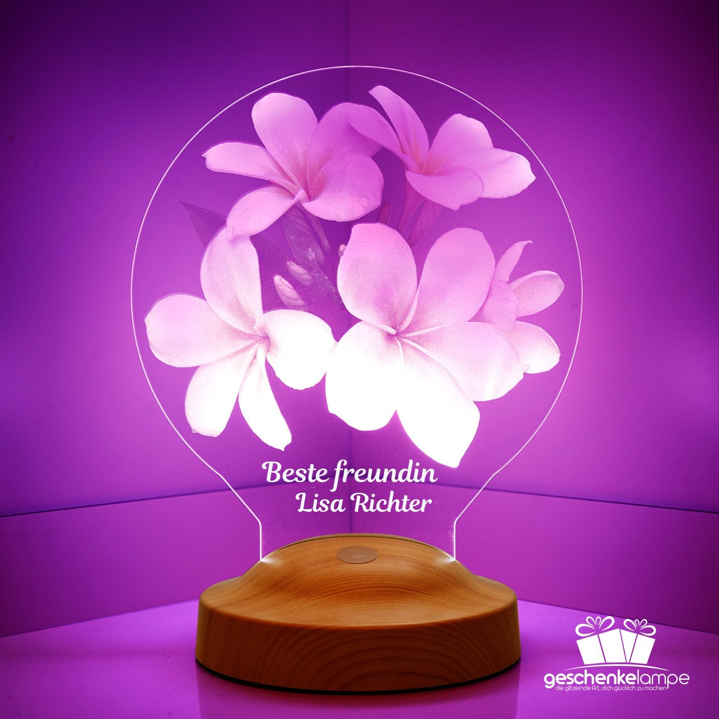 Plumeria Flowers Personalized Gifts Lamp with custom text