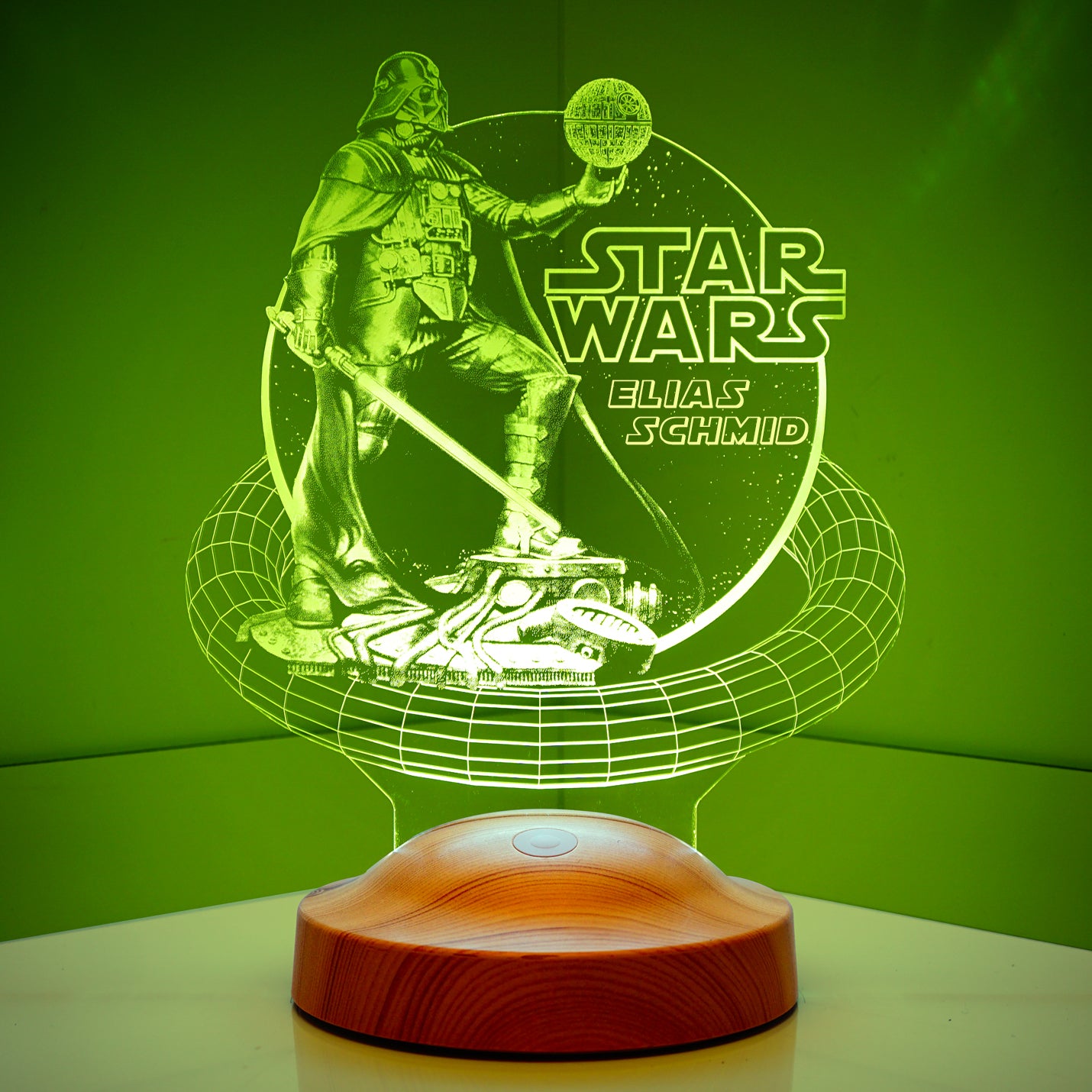 Darth Vader Star Wars lamp 3D Vision LED night light with custom text