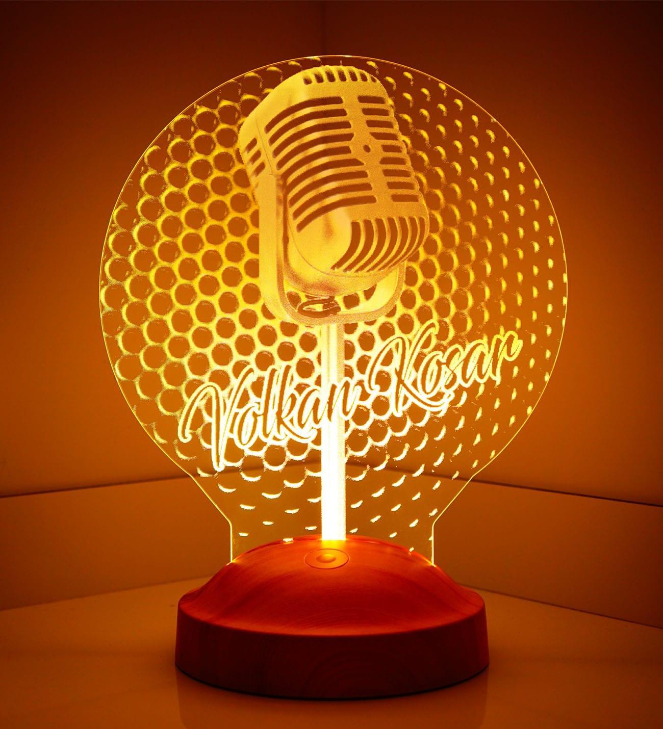 Microphone Personalized gifts Lamp with text of your choice