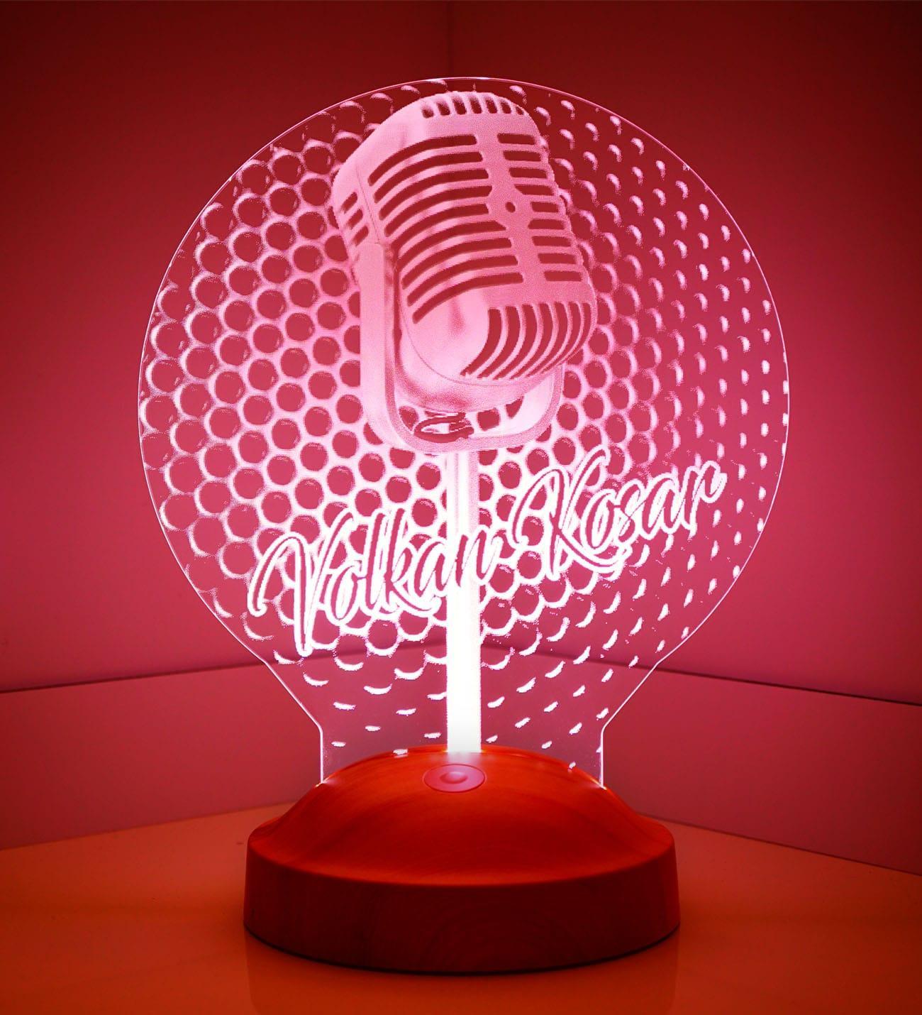 Microphone Personalized gifts Lamp with text of your choice