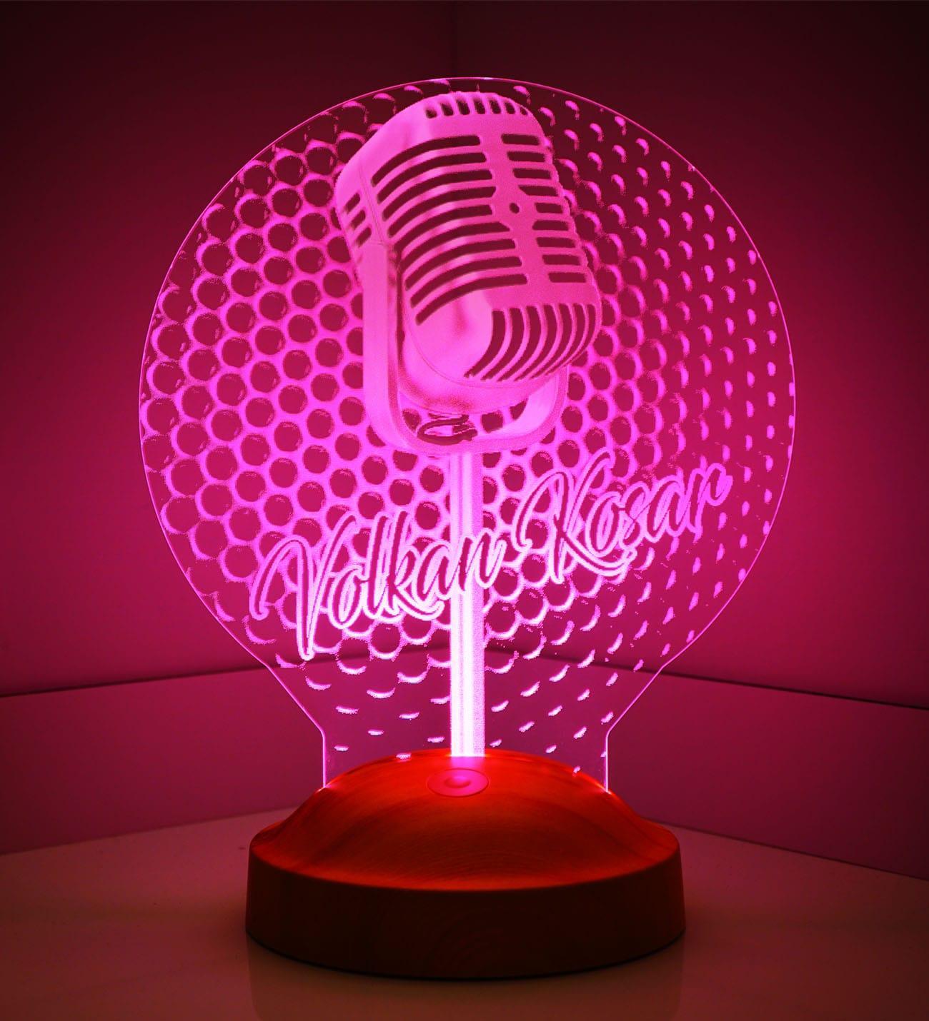 Microphone Personalized gifts Lamp with text of your choice